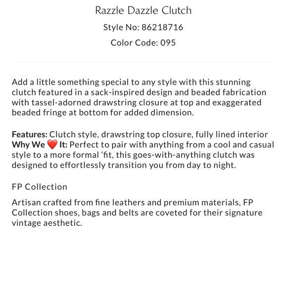 NWOT Free People Razzle Dazzle Beaded Fringe Clutch Handbag in Kaleidoscope - Picture 5 of 11